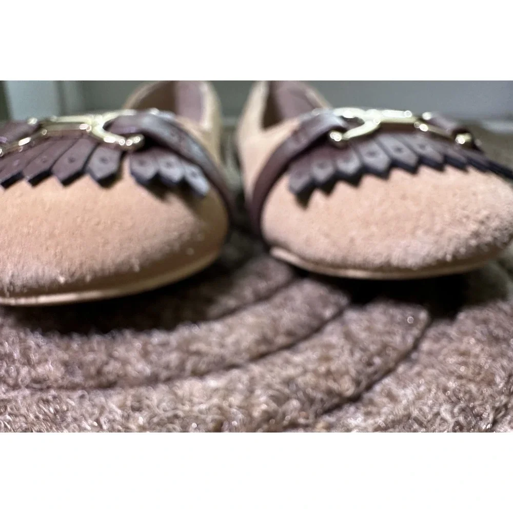 Janie and Jack Suede Bridle Bit Brown and Tan Loafers/Flats Quiet Lux Equestrian